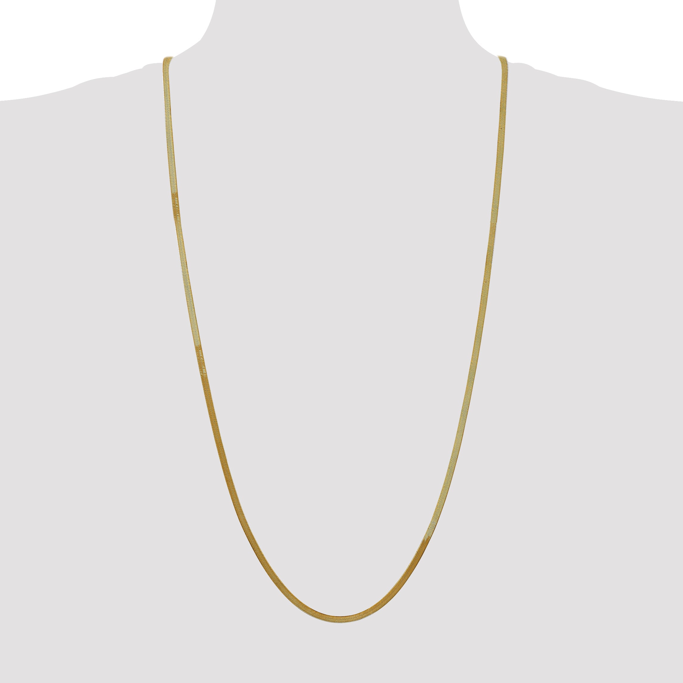 14K 16 inch 3mm Silky Herringbone with Lobster Clasp Chain