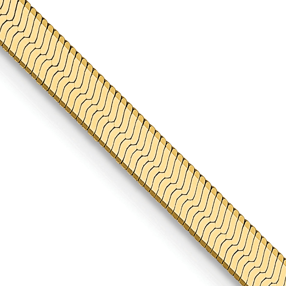 14K 30 inch 3mm Silky Herringbone with Lobster Clasp Chain