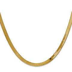 14K 16 inch 4mm Silky Herringbone with Lobster Clasp Chain