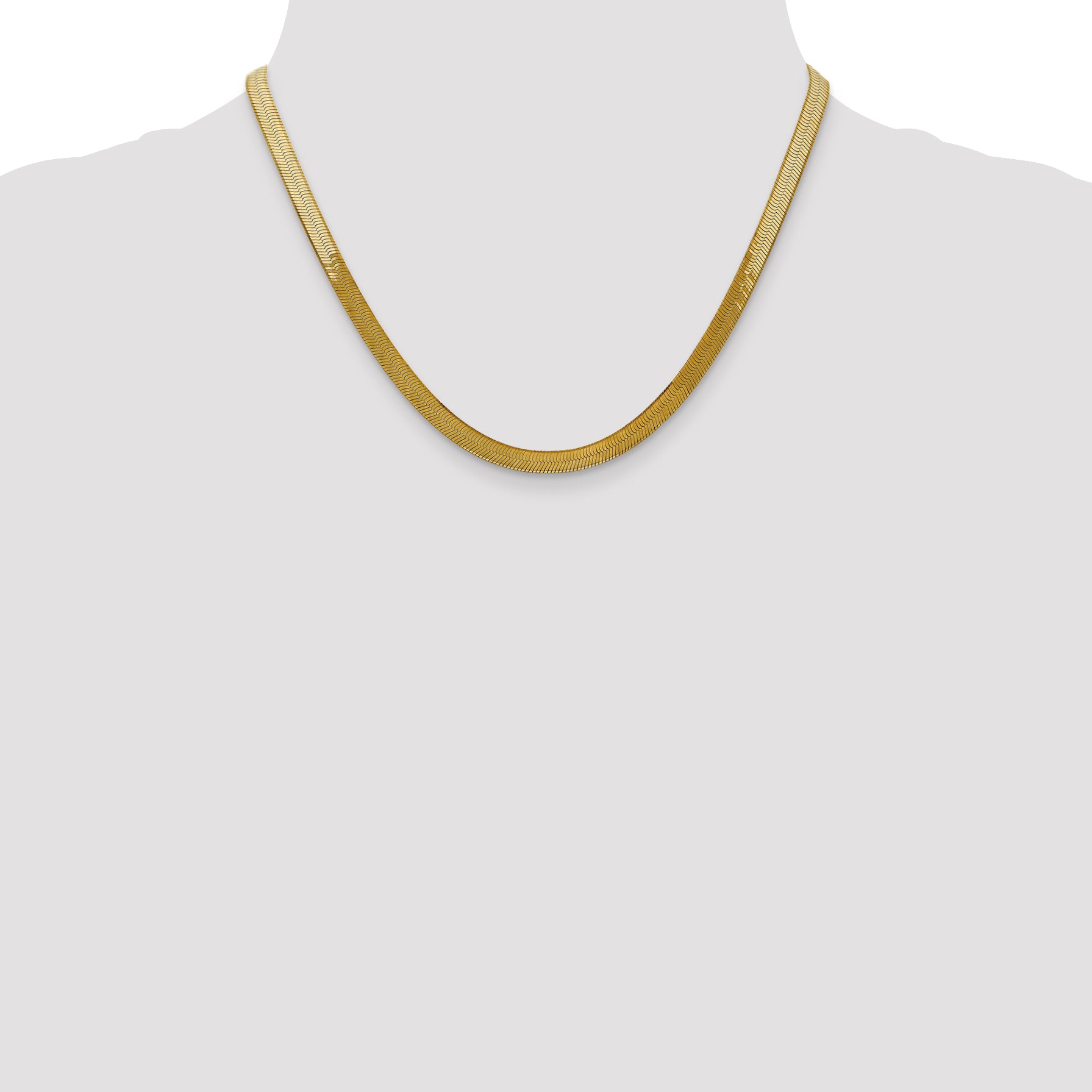 14K 16 inch 5mm Silky Herringbone with Lobster Clasp Chain