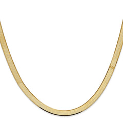 14K 16 inch 5.5mm Silky Herringbone with Lobster Clasp Chain