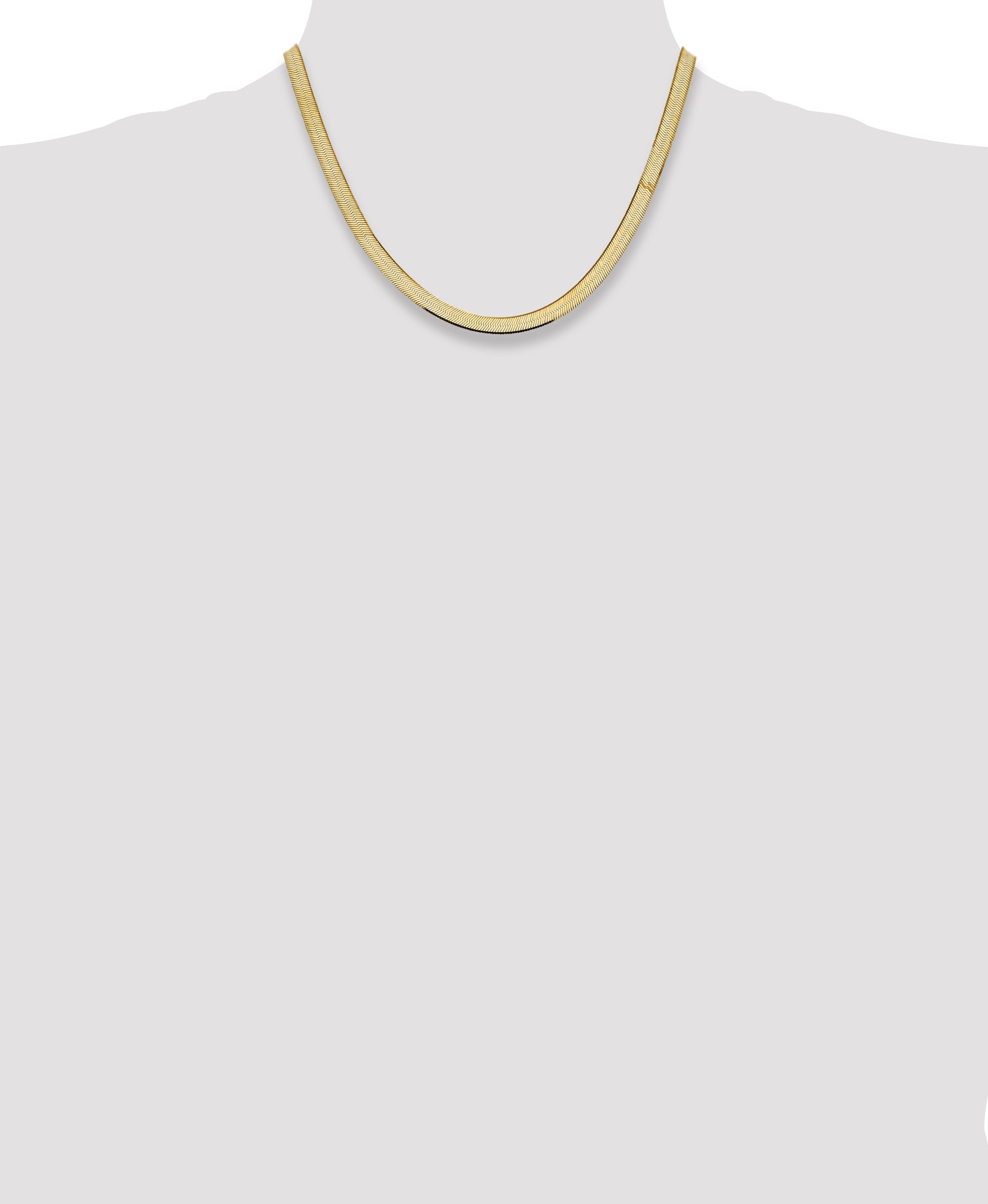 14K 16 inch 5.5mm Silky Herringbone with Lobster Clasp Chain