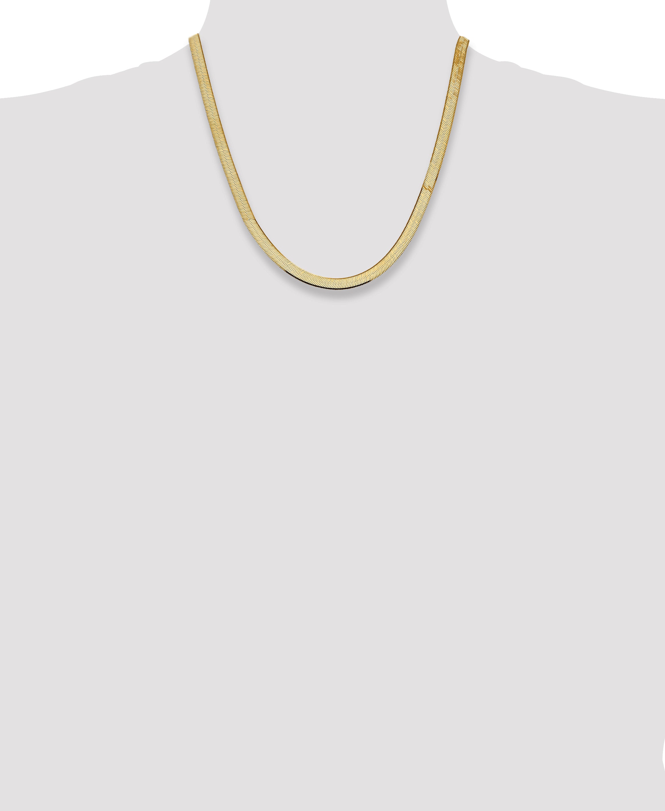 14K 16 inch 5.5mm Silky Herringbone with Lobster Clasp Chain