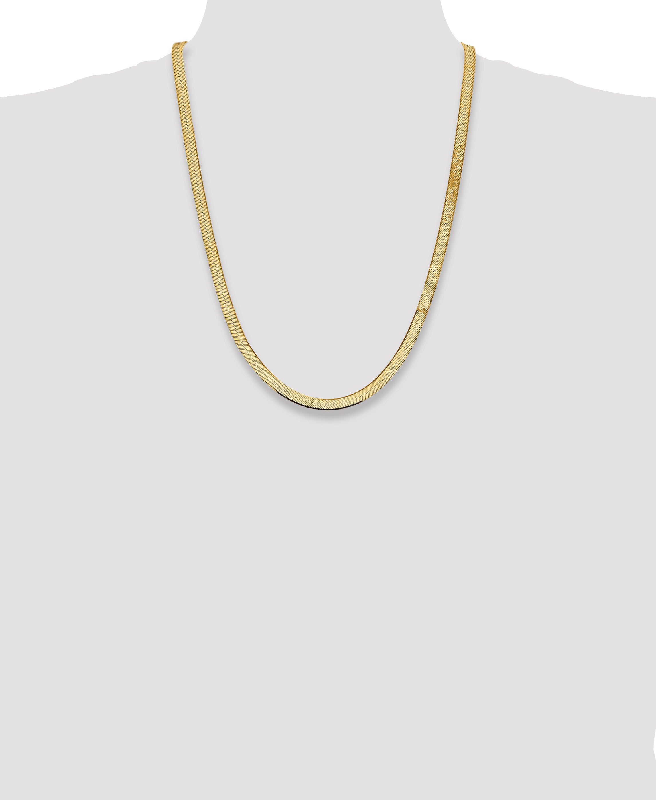 14K 16 inch 5.5mm Silky Herringbone with Lobster Clasp Chain