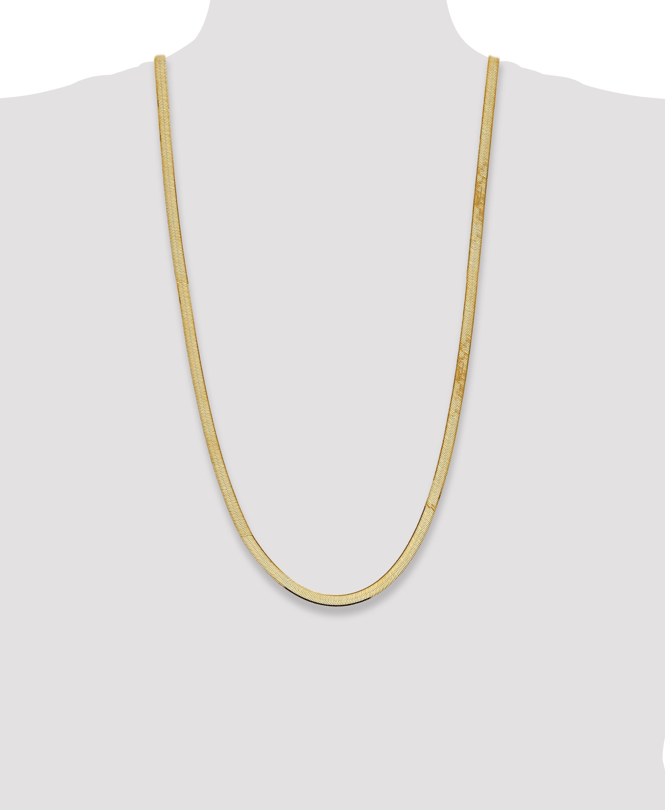 14K 16 inch 5.5mm Silky Herringbone with Lobster Clasp Chain