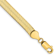 14K 8 inch 5.5mm Silky Herringbone with Lobster Clasp Bracelet