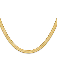 14K 16 inch 6.5mm Silky Herringbone with Lobster Clasp Chain