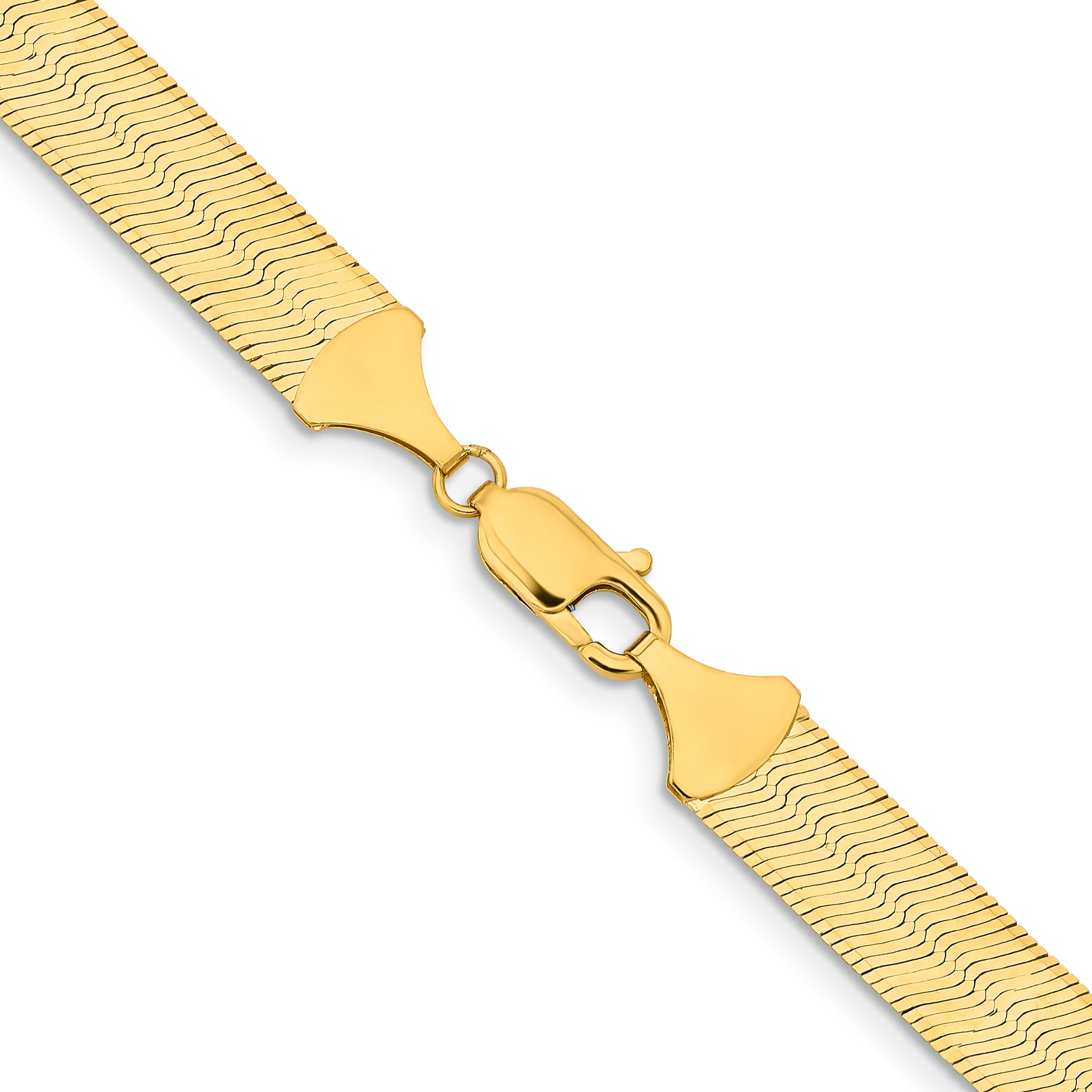 14K 18 inch 10mm Silky Herringbone with Lobster Clasp Chain