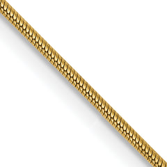 14K 30 inch .9mm Round Snake with Lobster Clasp Chain