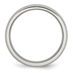 Stainless Steel Brushed and Polished 6mm Flat Beveled Edge Band