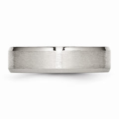 Stainless Steel Flat Beveled Edge 6mm Brushed and Polished Band