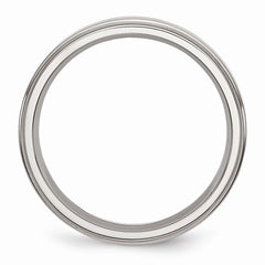 Stainless Steel Ridged-Edge 5mm Polished Band