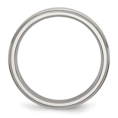 Stainless Steel Polished 5mm Ridged Edge Band