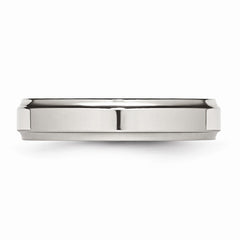 Stainless Steel Ridged-Edge 5mm Polished Band