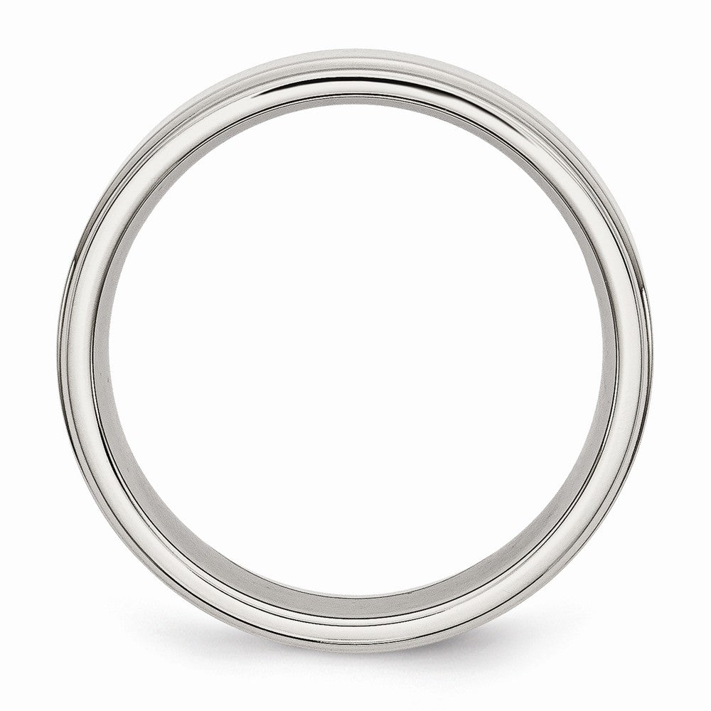 Stainless Steel Ridged Edge 6mm Polished Band