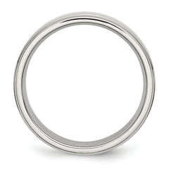 Stainless Steel Polished 6mm Ridged Edge Band