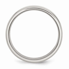 Stainless Steel Ridged Edge 7mm Polished Band