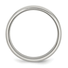 Stainless Steel Polished 7mm Ridged Edge Band