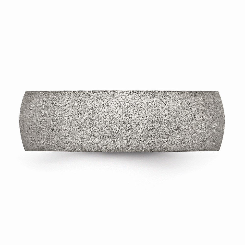 Stainless Steel Stone Finish 7mm Band