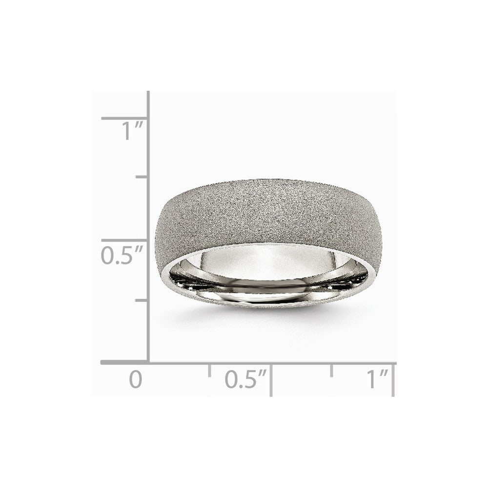 Stainless Steel Stone Finish 7mm Band