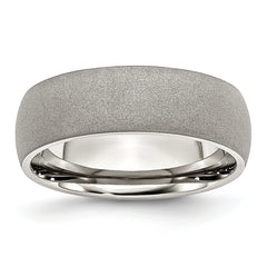 Stainless Steel Polished with Stone Finish 7mm Band