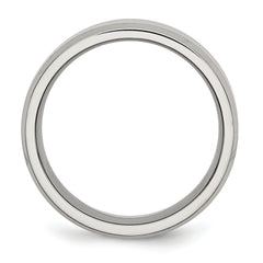 Stainless Steel Polished with Brushed Center 8mm Flat Beveled Edge Band