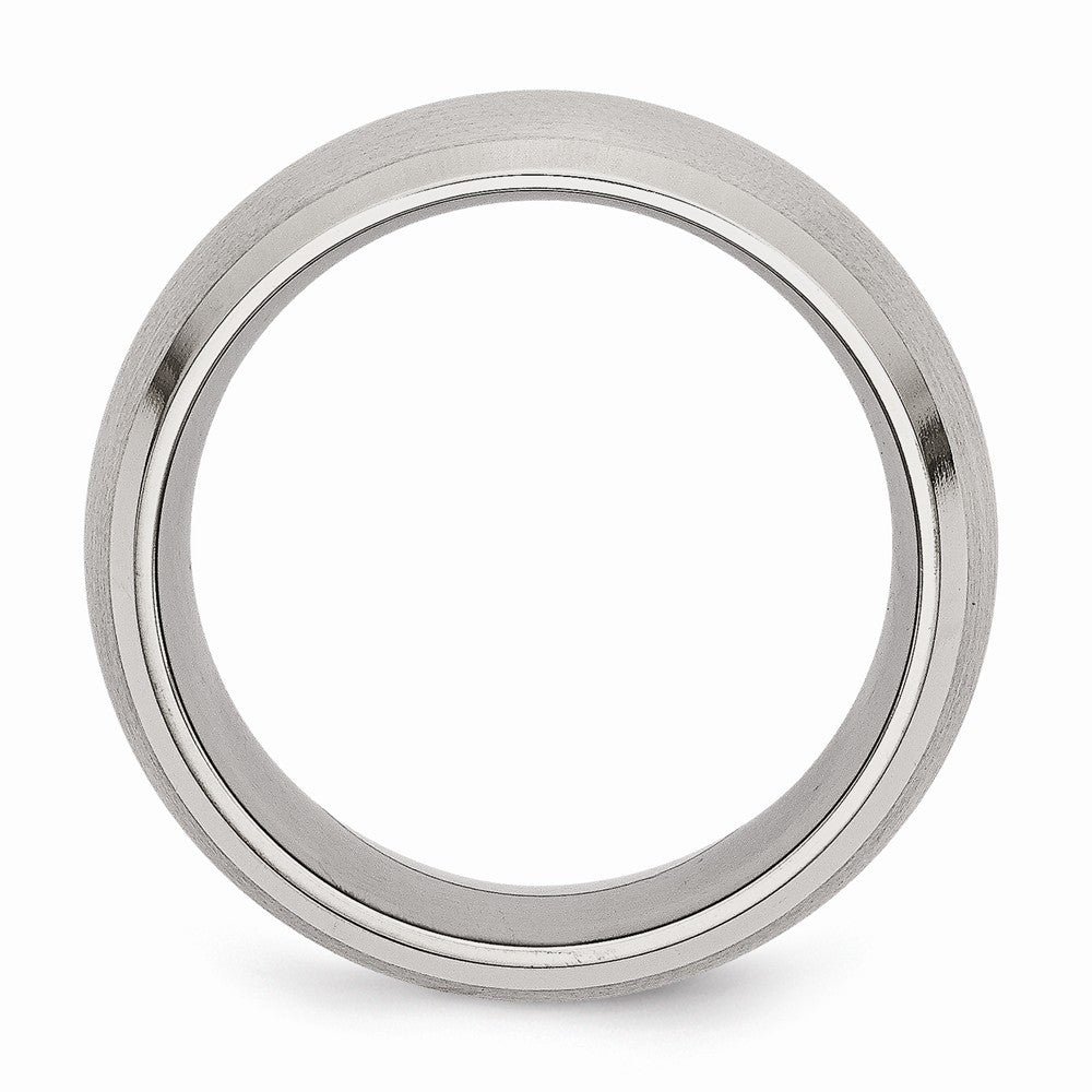 Stainless Steel Beveled Edge 10mm Brushed and Polished Band