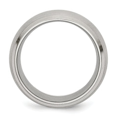 Stainless Steel Brushed and Polished 10mm Beveled Edge Band