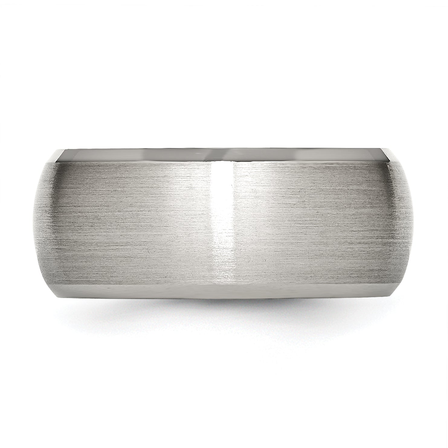 Stainless Steel Brushed and Polished 10mm Beveled Edge Band