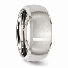 Stainless Steel Beveled Edge 10mm Brushed and Polished Band