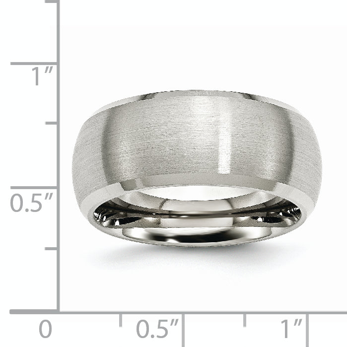 Stainless Steel Brushed and Polished 10mm Beveled Edge Band