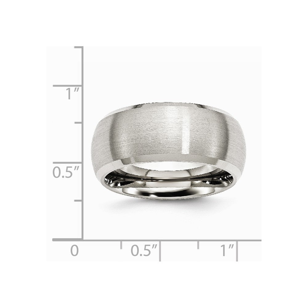 Stainless Steel Beveled Edge 10mm Brushed and Polished Band