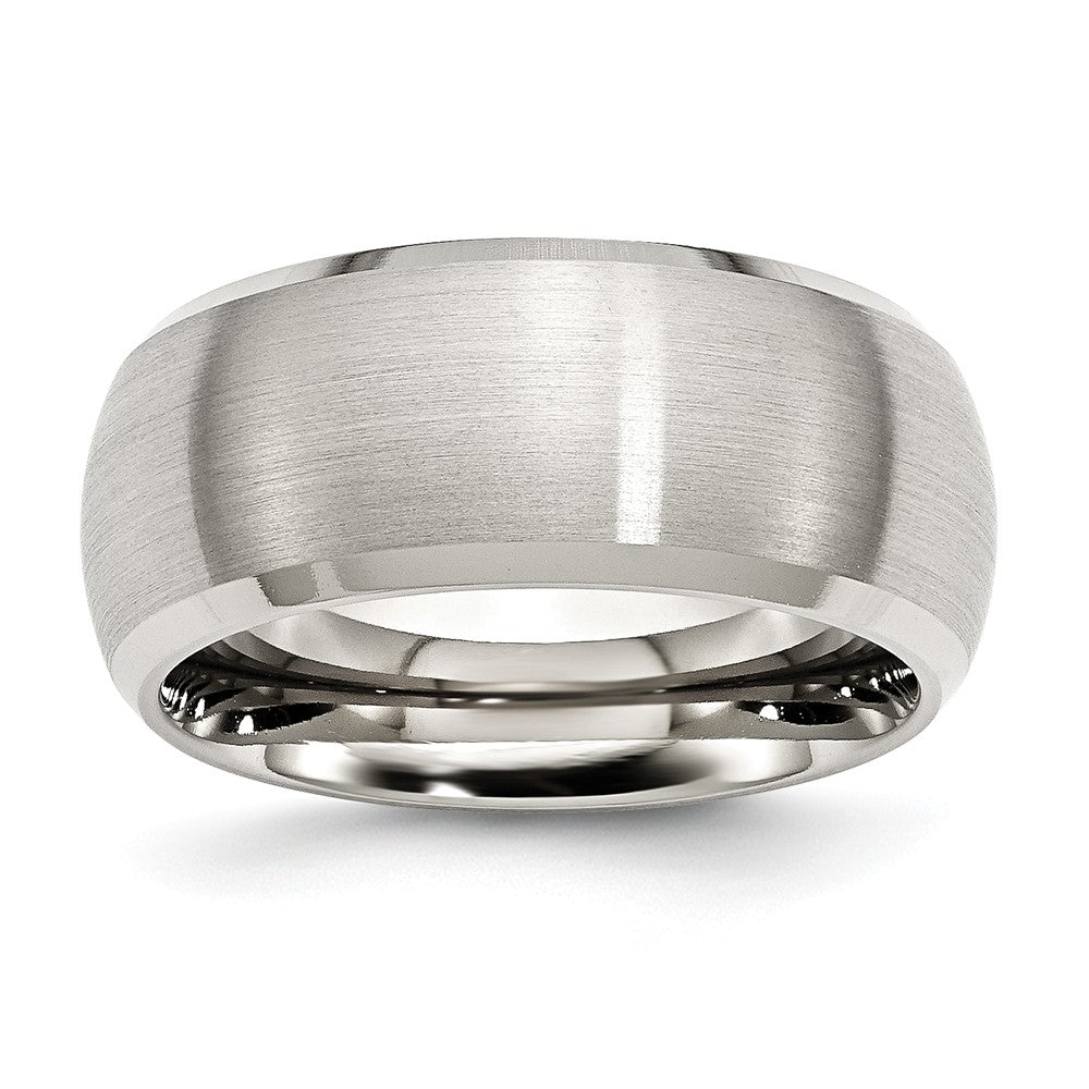 Stainless Steel Beveled Edge 10mm Brushed and Polished Band