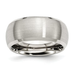 Stainless Steel Brushed and Polished 10mm Beveled Edge Band