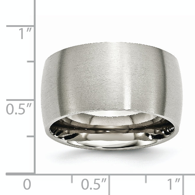 Stainless Steel Brushed 12mm Half Round Band