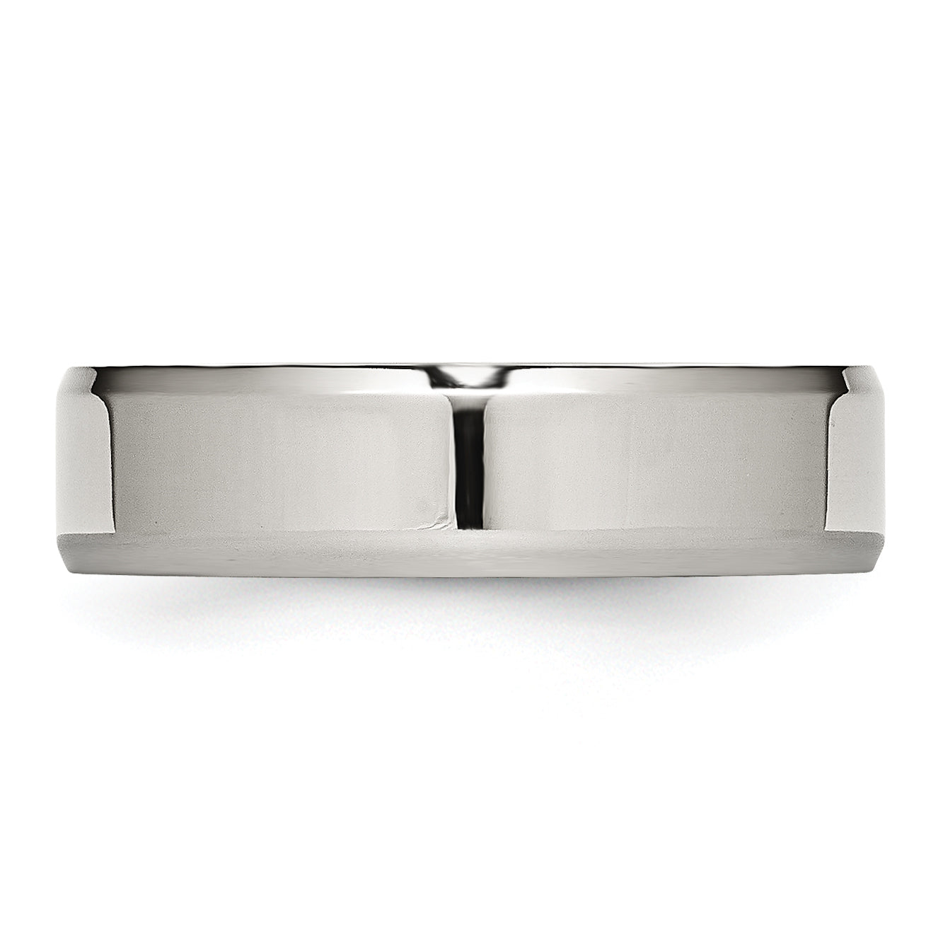 Stainless Steel Polished 6mm Beveled Edge Band