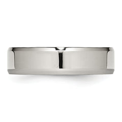 Stainless Steel Polished 6mm Beveled Edge Band