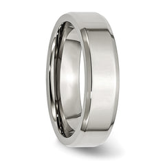 Stainless Steel Polished 6mm Beveled Edge Band