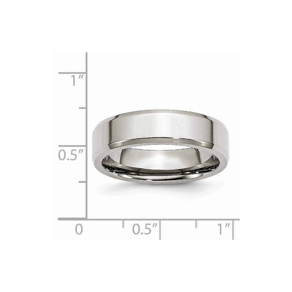 Stainless Steel Beveled Edge 6mm Polished Band