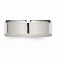 Stainless Steel Beveled Edge 8mm Polished Band