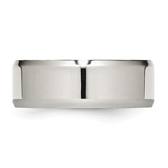 Stainless Steel Polished 8mm Beveled Edge Band