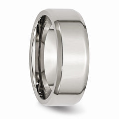 Stainless Steel Beveled Edge 8mm Polished Band