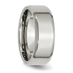 Stainless Steel Polished 8mm Beveled Edge Band