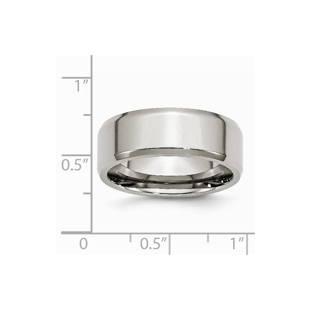 Stainless Steel Beveled Edge 8mm Polished Band