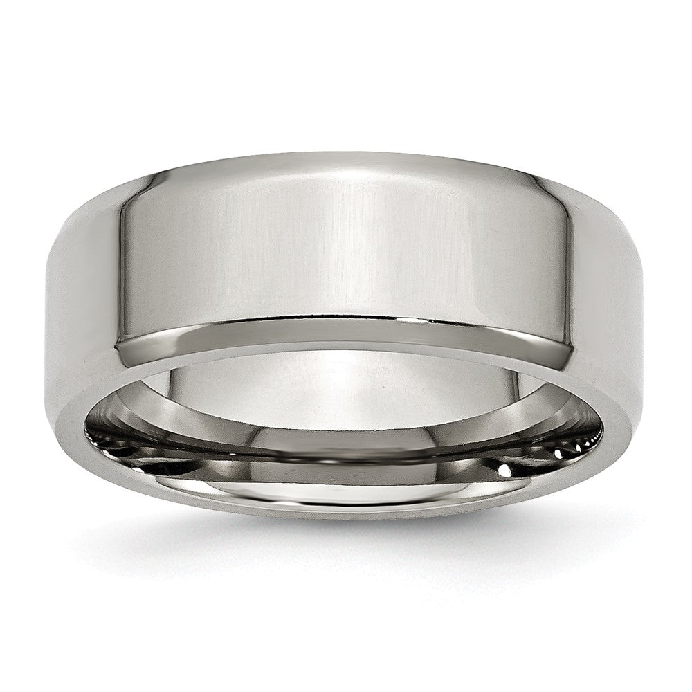 Stainless Steel Beveled Edge 8mm Polished Band