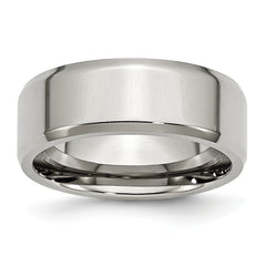 Stainless Steel Polished 8mm Beveled Edge Band