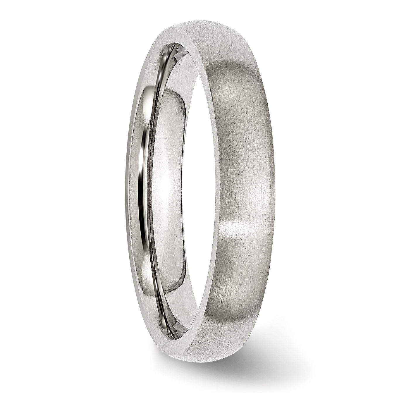 Stainless Steel Brushed 4mm Half Round Band