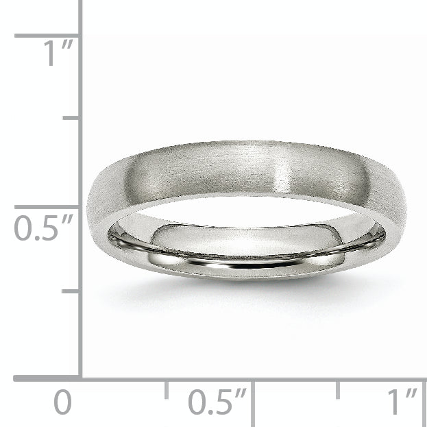 Stainless Steel Brushed 4mm Half Round Band