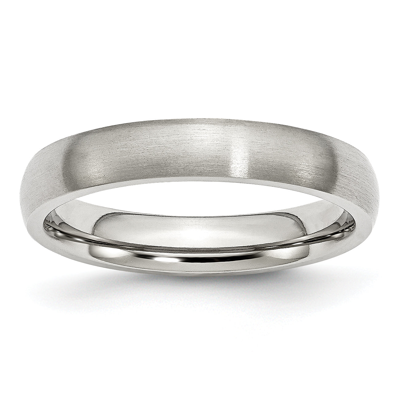 Stainless Steel Brushed 4mm Half Round Band