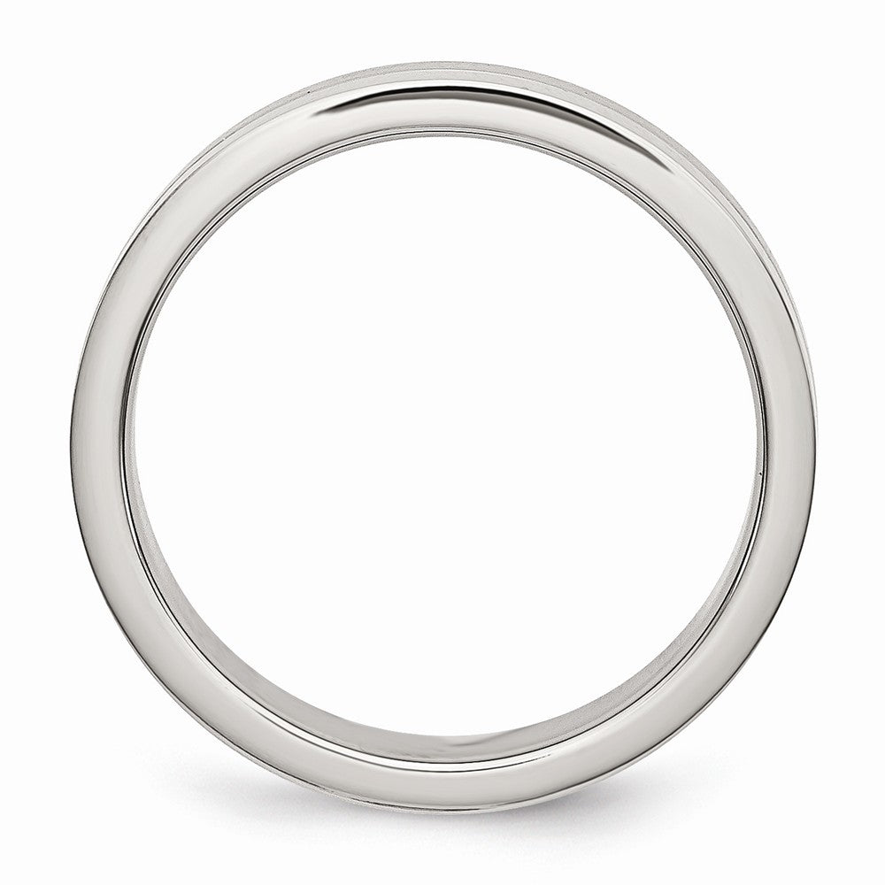 Stainless Steel 4mm Brushed & Polished Band